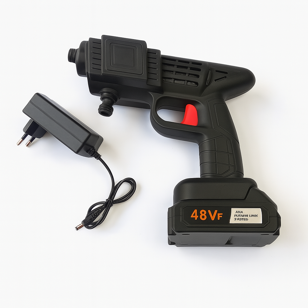 Мийка акумуляторна високого тиску KRAFFTEC 48V, 2 акумулятори, пінна насадка, шланг 5 м, кейс